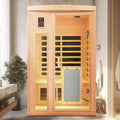 2-Person Hemlock Infrared Sauna | Heated Glass Door, 1,750W