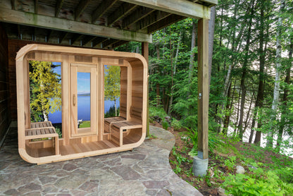 Canadian Timber CT Luna 4-Person Outdoor Cabin Sauna | Eastern White Cedar, 9 kW Electric Package