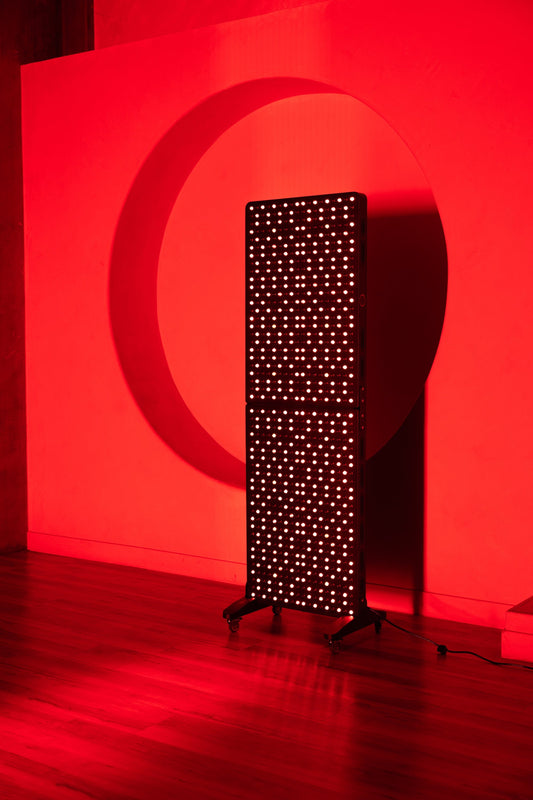 Renew Max full-body red near-infrared and blue light therapy panel with floor stand