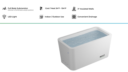RevX X Tub Cold Plunge + 1.5HP LUX Chiller | 34" Deep, 110V